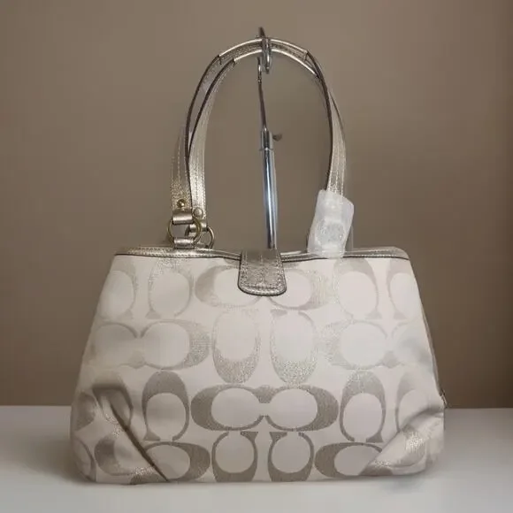 NWT Coach F20583 Soho Signature Metallic Carryall B4 Gold Tote Y2K Style